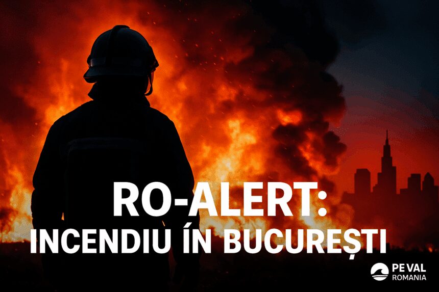 Incendiu masiv în București: RO-Alert emis pentru fum toxic