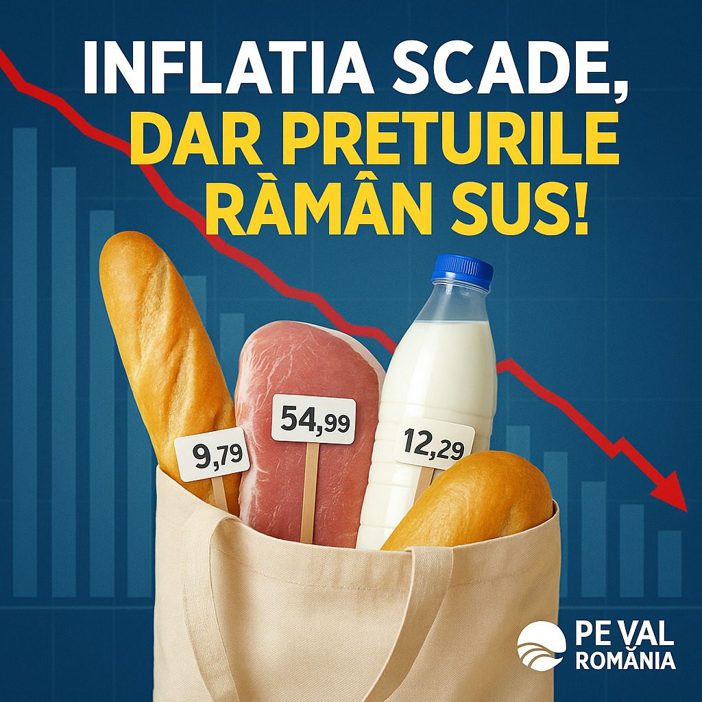 Inflația scade, dar prețurile la alimente rămân sus!