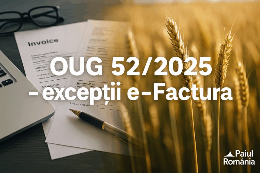 OUG 52/2025 – noi excepții la obligativitatea e-Factura pentru fermieri