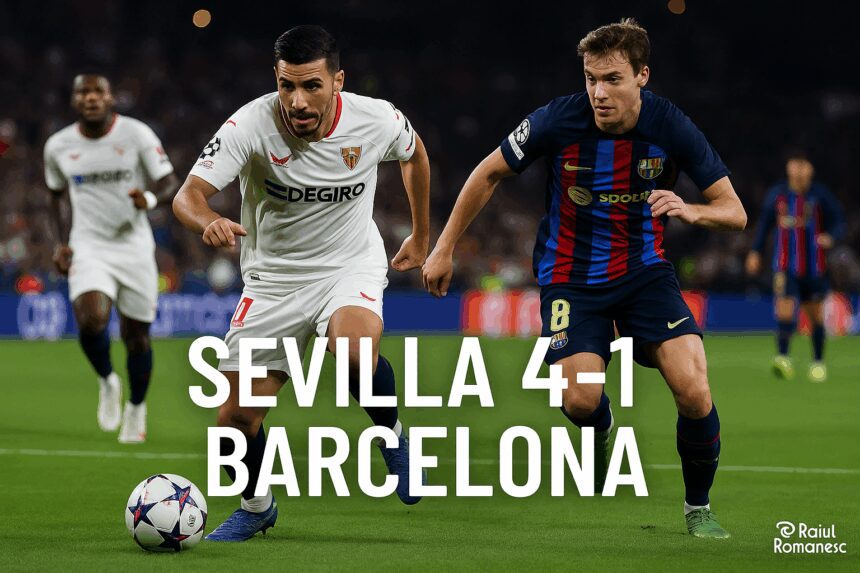 Sevilla zdrobește Barcelona: victorie clară cu 4-1