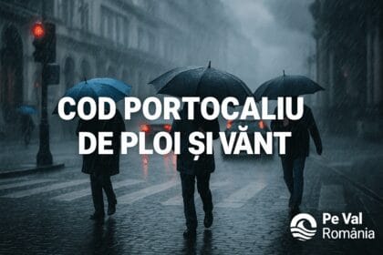 Cod portocaliu de ploi și vânt puternic în sud-estul României